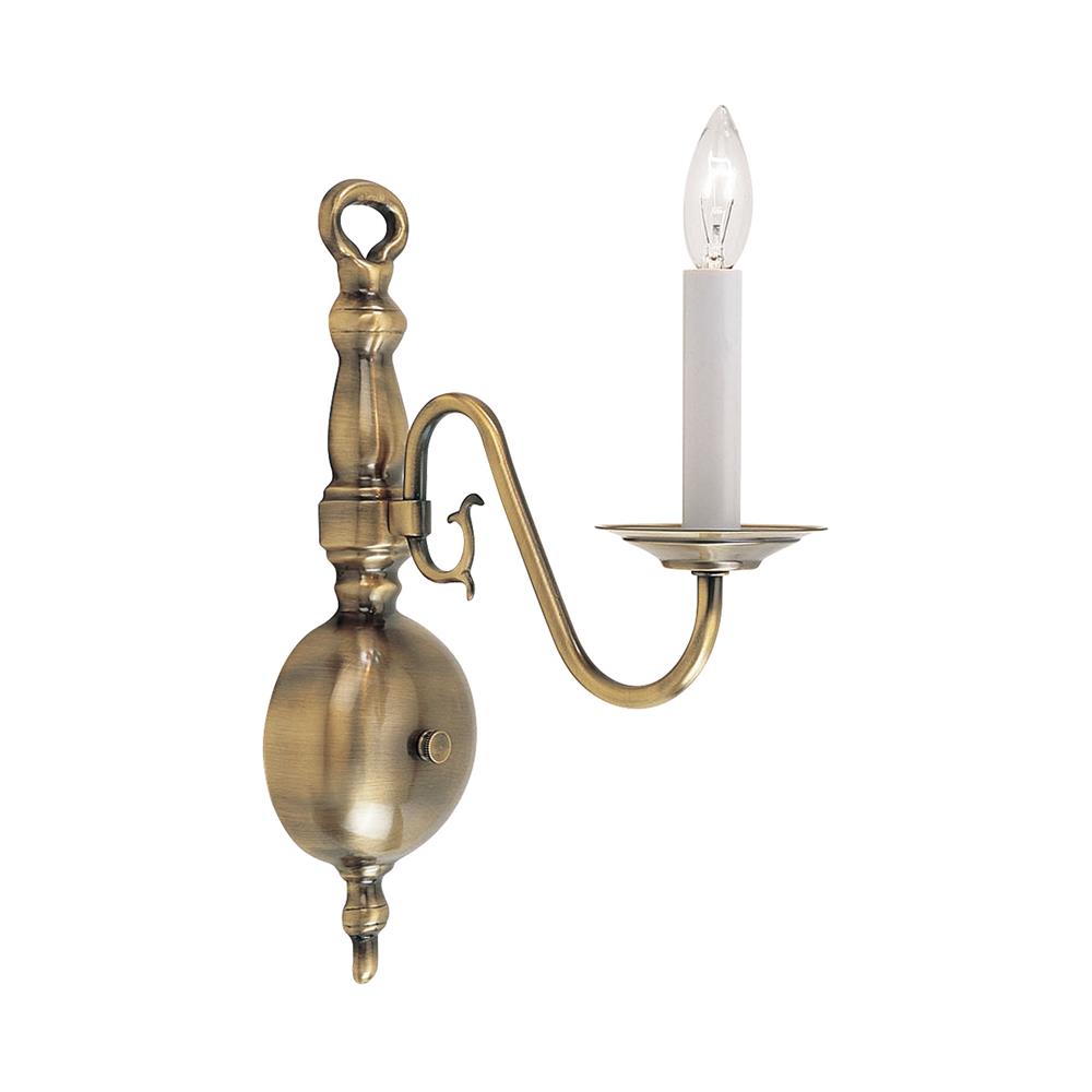 Livex Lighting 5001-01 Williamsburgh Wall Sconce in Antique Brass 